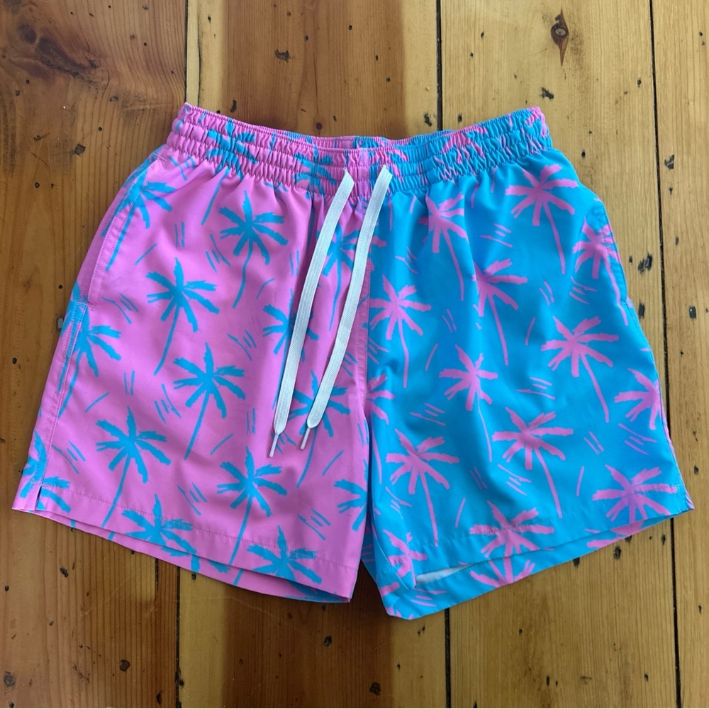 Chubbies Men’s Size M Swim Trunks 5.5” Shorts Blue Pink Mesh Built In Liner